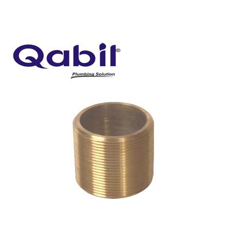Qabil Full Thread Nipple (Brass) 1 1/2