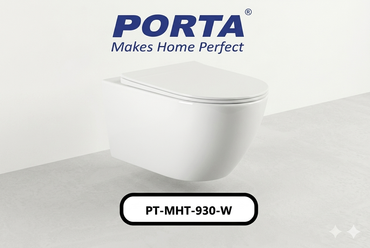 Porta Wall Hang Commode Model: 930W (White)