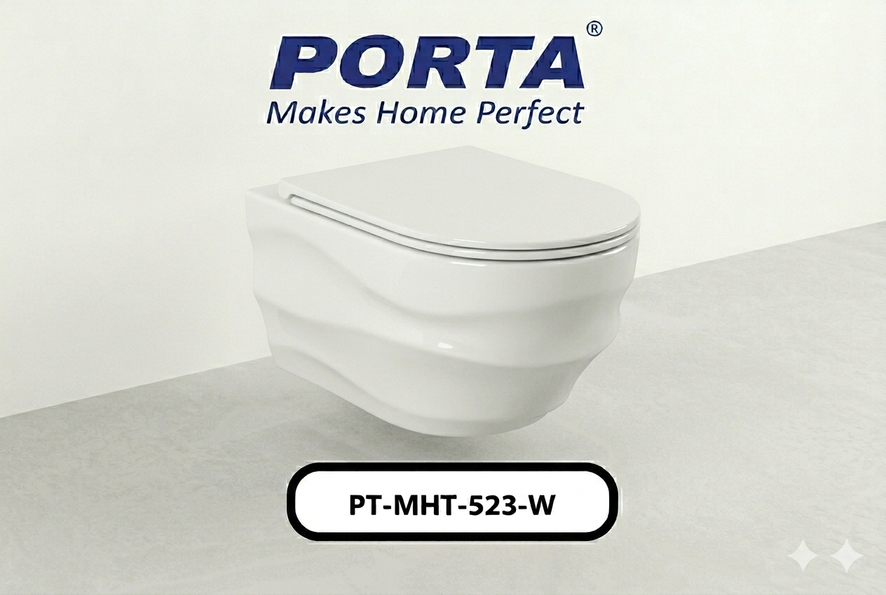 Porta Wall Hang Commode Model: 523W (White)