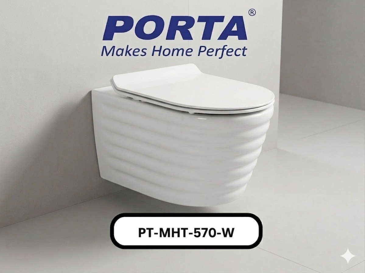 Porta Wall Hang Commode Model: 570W (White)
