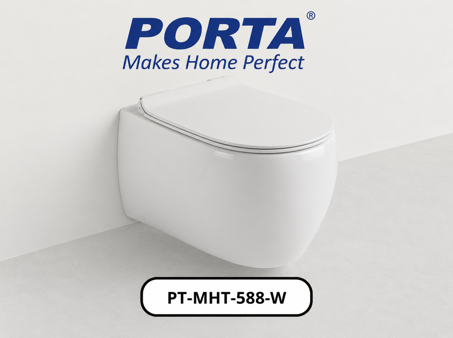 Porta Wall Hang Commode Model: 588W (White)