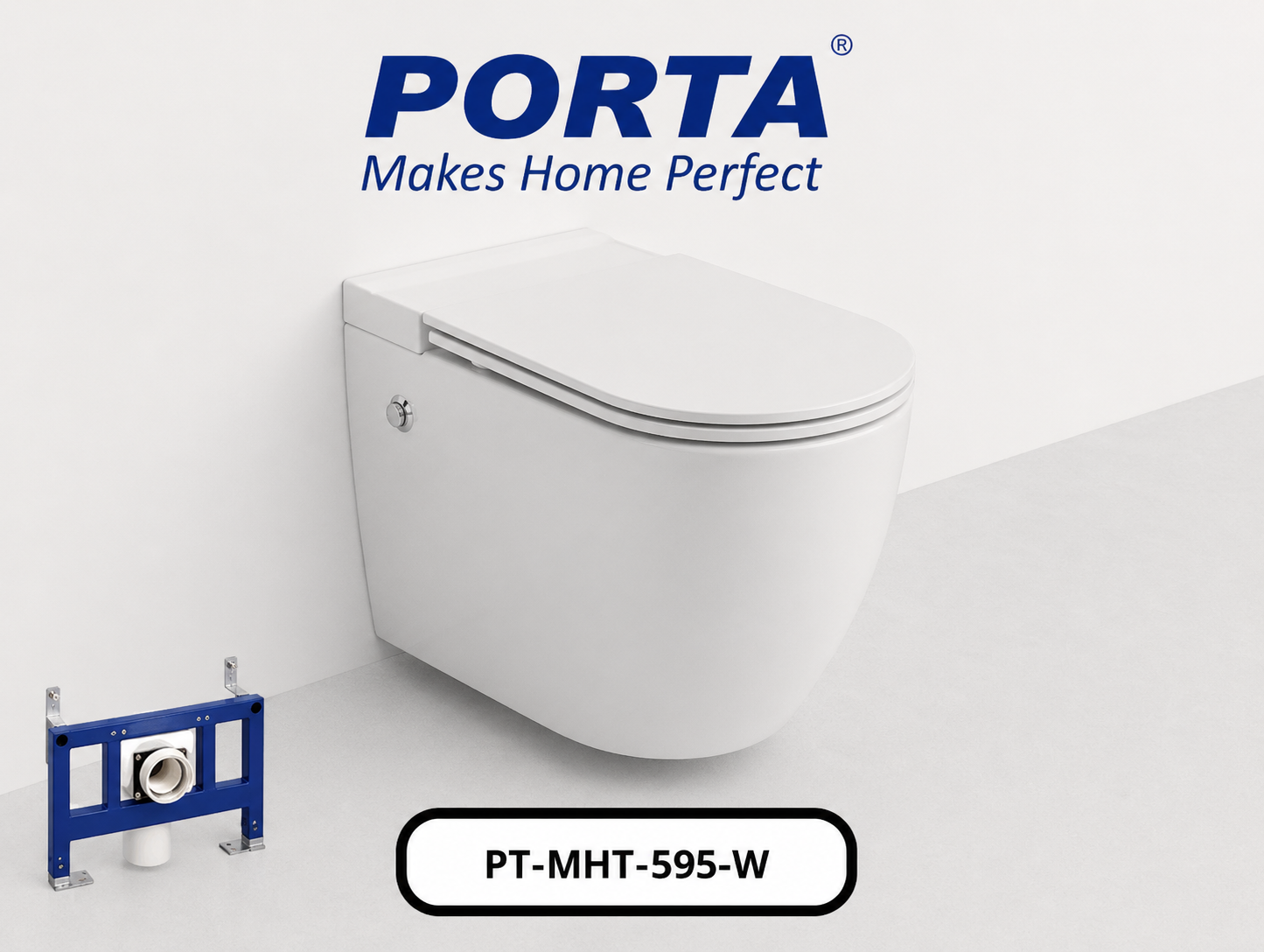 Porta Wall Hang Commode Model: 595W (White)