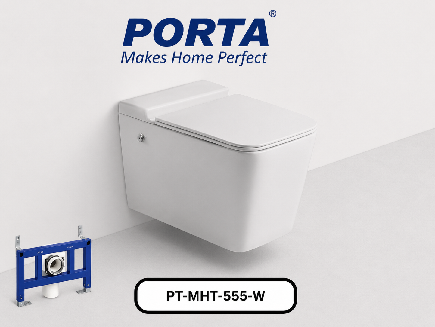 Porta Wall Hang Commode Model: 555W (White)